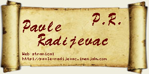 Pavle Radijevac vizit kartica
